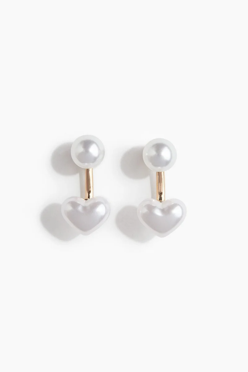 H&M Heart-shaped front and back earrings